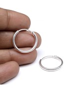 Simple plain ring Sterling Silver Earrings hinged Hoop for Girls - Pair - €36,92 EUR