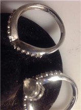 P4SR Platinum Palladium Gold Silver Diamond Engagement Wedding Ring Set Size 9  - £47.92 GBP