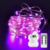 LED String Lights Decorations w/Remote Control &amp; 8 Lighting Modes, Purple Copper - £11.86 GBP