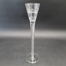 Vintage Large Crystal Air Twist Stem Toasting Glass Rabbit Hare Forest S... - $59.39