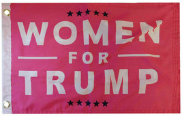 12X18 Women For Trump 2024 Pink 100D Poly Nylon 12X18 Boat Flag Banner Grommets - £15.79 GBP