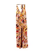 Metro Style Psychedelic Retro Print Flyaway Halter Jumpsuit S/M - $40.00