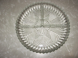 Vintage Round 3 Section Cut Glass Relish Dish - £9.50 GBP