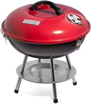 Portable Charcoal Grill 14&quot; Alloy Steel Painted Red NEW - £34.81 GBP