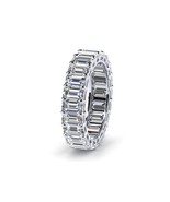 14K Solid White Gold Emerald Cut Full Eternity Lab Grown Diamond Ring - $277,426.31 MXN