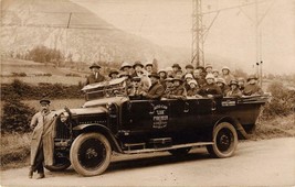 ~1915 Real Photo Post Card: Antique crowded open air bus Pyrenees Mounta... - $791.66 MXN
