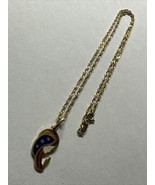 18 CT Gold Madonna Pendant With Enameled With Chain 18K,  5.7g - €501,53 EUR