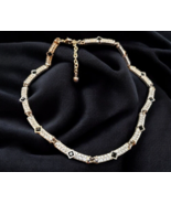 Vintage Napier Silver Tone Necklace Diamante Crystals Black Rhinestones ... - $1,347.92 MXN