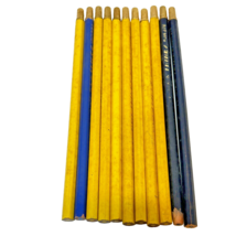 Vintage Lot of 8 Dixon Thinex Wood Colored Pencils Yellow and Blue Unused - £10.86 GBP