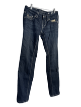 Miss Me Womens Blue Dark-Wash Mid-Rise Straight-Leg Denim Jeans Size 27 - $32.73