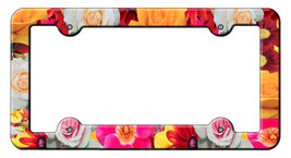 Flowers Novelty Metal License Plate Frame LPF-024 - $18.95