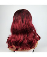 Wig Female Burgundy Long Curly Hair Big Wavy Gradient Color - $746.15 MXN