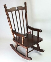Schmid Large Doll Size Wood Rocking Chair 15&quot; Tall Dark Brown c1983 - £18.76 GBP