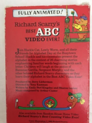 Richard Scarry's Best ABC Video Mai Vhs Film Nastro VCR Richard Scarry 1989 RARO Item image 6