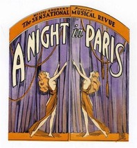 1920&#39;s Messrs Shubert Present a Night in Paris Die Cut Brochure  - £190.94 GBP