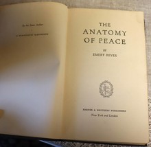 Vintage novel The Anatomy of Peace by Emery Reves Harper and Brothers 1946 - £8.96 GBP