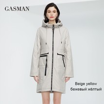 GASMAN 2022 New Spring Autumn Jacket Trench coat women long parka Thin Cotton Fa - £92.99 GBP