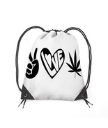 PEACE LOVE &amp; MARIJUANA Drawstring Bag - $123.09 CAD