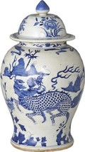 Temple Jar Vase Kylin Dragon Blue White Colors May Vary Variable Handmade - £313.86 GBP