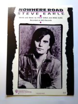 Nowhere Road Steve Earle The Dukes Sheet Music 1987 Country Folk Rock Music Song - $22.50