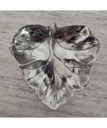 Set of 3 Antique Silver Plated Leaf Design Decor Trinket Coin Ring Trays - $29.77 CAD
