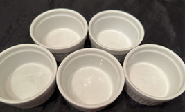 Ramekin Bowls White Stoneware 3 1/2&quot; Diameter 1 5/8&quot; Tall Custard Cups - £22.33 GBP