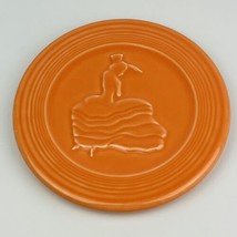 Fiestaware Trivet Dancing Lady Hot Plate 6 Inch Orange Retired Ceramic M... - £13.76 GBP