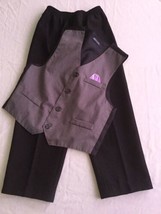 Size 6 George vest suit pants outfit 2 piece set dark gray boys - $14.59