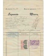  1913-14 Mexico Mining Tax Document San Rafael Gold Mine Sonora Revenue ... - £97.47 GBP