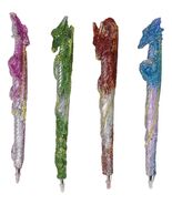 Set of 16 Colorful Glittering Medieval Fantasy Dragon Figural Ball Point... - $77.29 CAD
