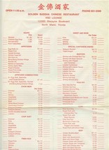 Golden Buddha Chinese Restaurant Menu Biscayne Boulevard North Miami Flo... - £14.22 GBP