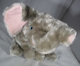 Soft Gray Elephant Ty Classic 18&quot; Teensy  Beanie Blue Eyes Stuffed Plush Lovey - £20.76 GBP