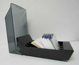 Vintage Rolodex Covered File 2.25&quot;x4&quot; Index Cards w/ dividers extra cards a - $16.79
