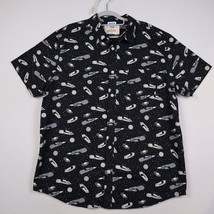 Urban Pipeline Space Car Shirt Adult XL Short Sleeve Button Up Casual Soft Mens - £20.49 GBP