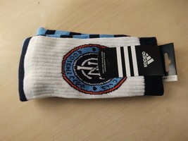 NEW ADIDAS MLS New York City FC Mens Size Large 9-11 White Socks C270Z-MTC - £7.55 GBP