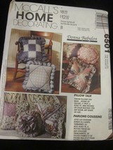 McCall&#39;s Home Decorating Pattern 6501 Novelty Pillows Uncut Brand New - £7.82 GBP