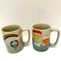 Vintage Otagiri Lot of 2 Hot Air Balloon Coffee Tea Cups Mugs Made in Japan - £16.39 GBP