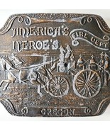 Brass America&#39;s Heroes Belt Buckle Oregon Fire Department Antiqie 1960s E31 - €60,78 EUR