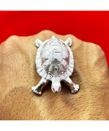 Silver Tortoise, Lucky Turtle Statue, Vintage Cute Turtle, Animal Lover ... - $190.11