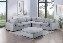 Dark Gray 6-Pc. Corduroy Modular Sectional Set - £1,941.96 GBP