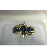 1.25 Ct Simulated Sapphire Diamond 14k Yellow Gold Plated Silver Vintage... - £77.84 GBP