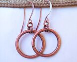 1 Pair Pure Copper Healing Hook Earrings, Jewelry Spiritual Kriya Round - $23.70