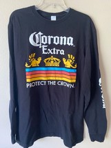 Corona Extra protect the crown beer Long Sleeve Men&#39;s Tee Shirt Black si... - £15.79 GBP