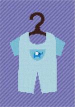 Pepita needlepoint canvas: Baby Boy Outfit, 7&quot; x 10&quot; - £37.85 GBP+