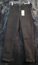 Topshop Jeans Womens Size 4 Black Denim Cotton Pockets Skinny Leg Flat Front - £19.76 GBP