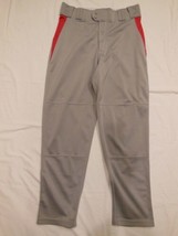 Rawlings Adult Baseball Pants  Size L Silver gray w/Red Inserts  W 36 In... - $14.84