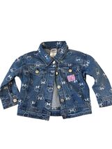 Disney Minnie Mouse Toddler Denim Jacket 2T Blue White Print Button-Up C... - $17.28