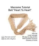 Macrame tutorial Belt &quot;Heart to heart&quot;, Macrame pattern, step by step pdf - $6.00