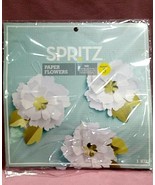 Spritz White &amp; Gold Paper Flowers Kit ~ Makes 3 (11, 9, 7 Inch) - $8.00