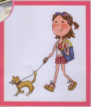 Bucilla So Girly  Counted Cross Stitch Kit Walking the Cat Teen Craft - £17.62 GBP